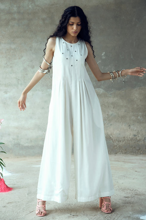 Nanda Mirror Work Sleeveless Jumpsuit